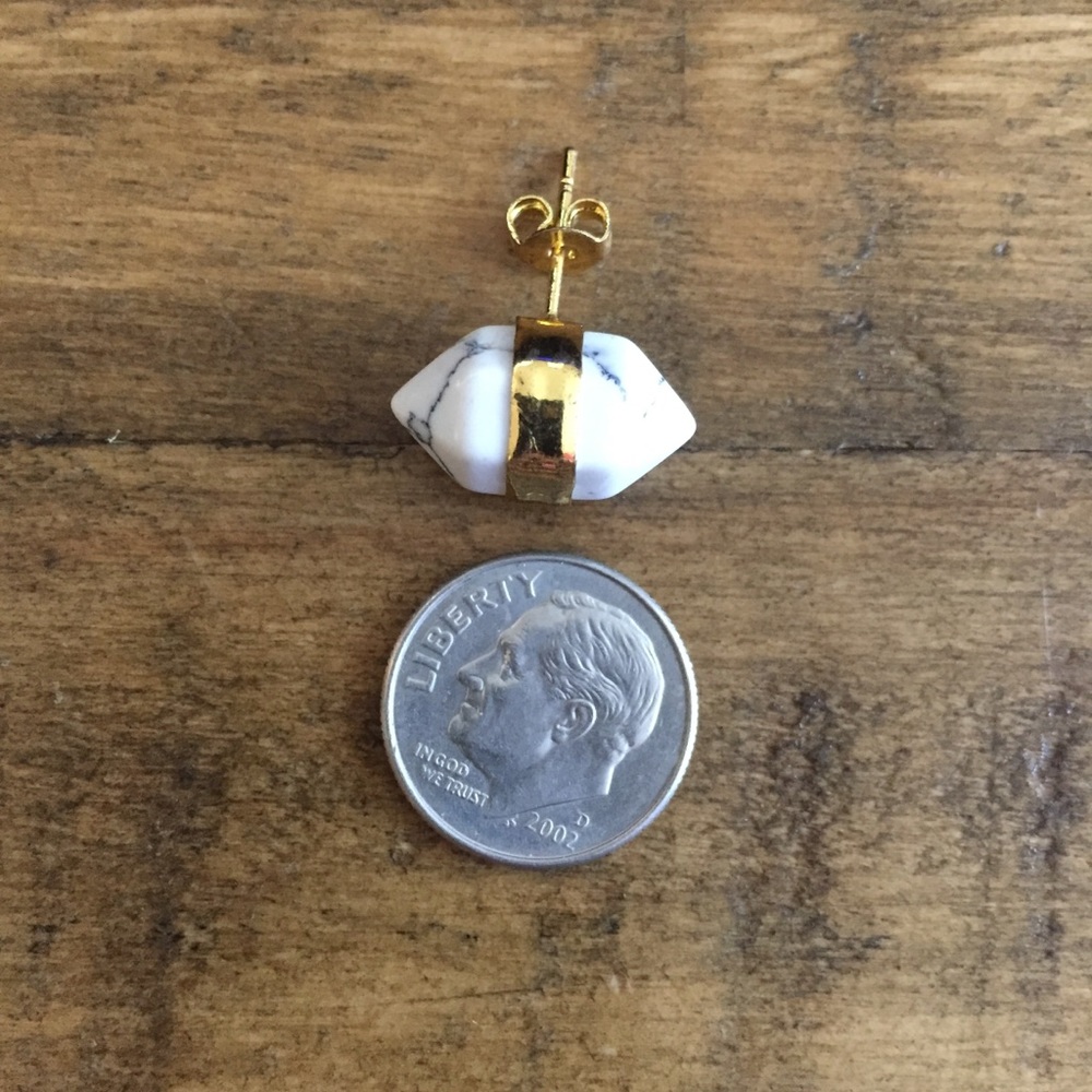 ❗️Last Pair❗️ Marble Natural Stone Stud Earrings - Picture 7 of 7